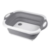 Składana miska z odpływem | Miska kempingowa | Miska z deską do krojenia | ZXS-398-GREY