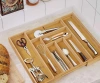 Organizer na sztućce | Bambusowy, regulowany wkład XL do szuflady z 8 przegródkami | KBT-G844