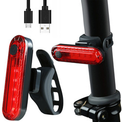 Tylna lampka rowerowa LED | 5 diod, 4 tryby świecenia, 50lm, wbudowany akumulator | BL056