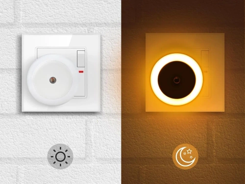 Inteligentna lampka nocna LED z czujnikiem zmierzchu | Lampka nocna do kontaktu  z ciepłym światłem | JL-510