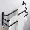 Wieszak na ręczniki | Uchwyt ścienny do łazienki | Drążek łazienkowy | MJR-50CM-3-BLACK