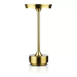 Lampa stołowa z wbudowanym akumulatorem | Lampa nocna z trzema barwami świecenia | Nastrojowa lampka do hotelu, restauracji | HJA30-GOLD