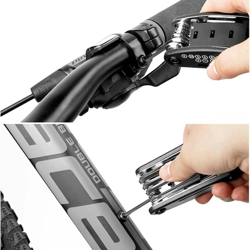 Multitool rowerowy - imbusy, ampule, nasadki | Narzędzia 16w1 | Zestaw kluczy | MFT-16in1