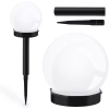 Ogrodowa lampa solarna biała kula | wbijana, gruntowa | 10cm | YNG-105-WC