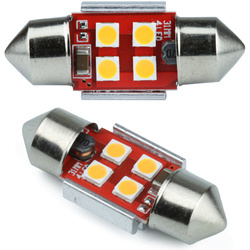 Żarówka samochodowa LED C5W 4 SMD 3535 CAN BUS pomarańczowa