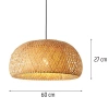 Naturalna lampa bambusowa | BOHO Pleciona | 60cm