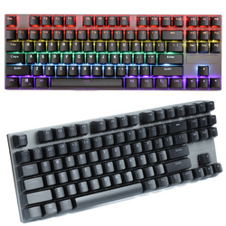 Gamingowa klawiatura mechaniczna z podświetleniem LED RGB, krótka, niebieskie przełączniki | T71