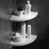 Narożna półka łazienkowa | Marmurowa półka na kosmetyki | TBD-211-WHITE-MRBL