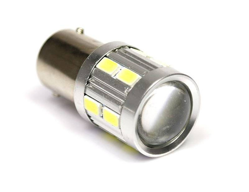 Żarówka samochodowa LED BA15S 12 SMD 5630 + soczewka CREE