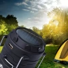 Solarna lampka kempingowa LED, turystyczna latarka z funkcją powerbank | Czarna | HWL-001-EU