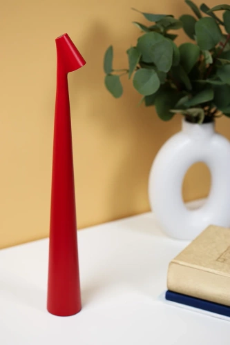 Lampa stołowa 43cm | Bezprzewodowa lampka nocna z wbudowanym akumulatorem | Lampka z dotykowym sterowaniem | HMS-455-RED