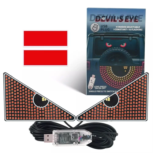 Światła samochodowe LED  | Dynamiczne światła ostrzegawcze | 11 trybów | Zasilanie USB |Y2-TRI-RED