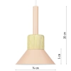 Lampa wisząca z różowym kloszem i drewnem | Minimalistyczna  lampa w stylu skandynawskim  z oprawą E27  |YG-XD002B-P