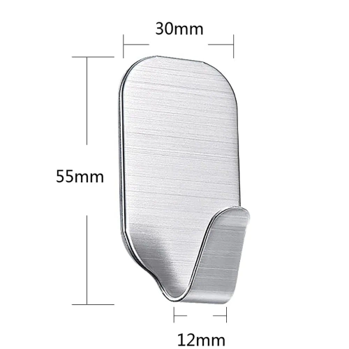 Hak meblowy | Stalowy uchwyt łazienkowy | Samoprzylepny haczyk na ściereczki, ręczniki, akcesoria kuchenne | BXV-10PCS-SILVER