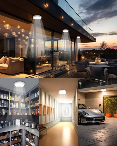 Plafon z wbudowanym akumulatorem | Lampa sufitowa LED z czujnikiem zmierzchu oraz z czujnikiem ruchu | C2772-WHITE