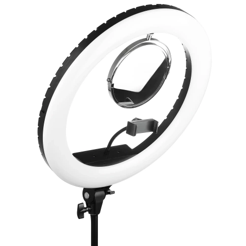 Lampa pierścieniowa z lusterkiem | Lampa pierścieniowa ze statywem | Zestaw z zasilaczem oraz ringiem 60W | M45-60W-B
