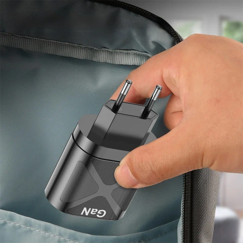 Szybka ładowarka sieciowa 65W z portami USB i PD 3.0 (USB-C) | BK-389-GAN