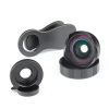Obiektyw 4K HD, soczewka, nakładka na telefon | 2w1 makro 15x + szeroki kąt | Klips, etui, ściereczka | DT-020