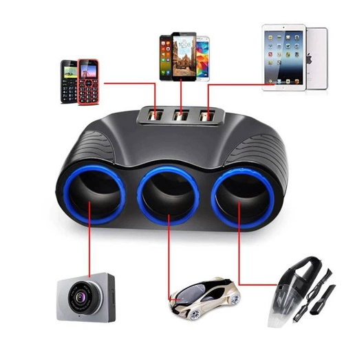 Rozdzielacz gniazda zapalniczki 120W | 3 porty USB 3.1A | C08