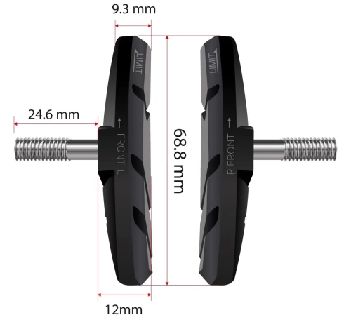 Klocki hamulcowe do roweru  V -Brake | Klocki niesymetryczne nakręcane 70mm | SJSCP-03-B