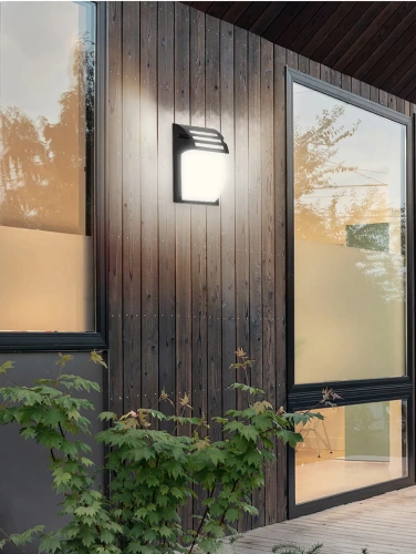 Lampa ogrodowa, kinkiet elewacyjny | IP54, E27 | aluminium + szkło | BD-C184