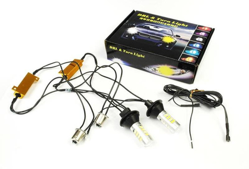 DRL 2w1 z kierunkowskazem | Żarówki 42 SMD 2323 | Światła LED do jazdy dziennej | AUTOMAT