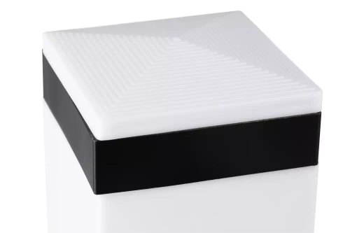 Lampa ogrodowa stojąca, słupek kwadratowy na żarówkę E27 | Zasilanie 230V, stal nierdzewna | Czarny mat, 45cm | LLF-45CM