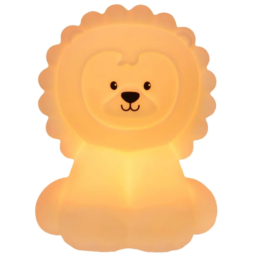 Lampka nocna dla dzieci LED z głośnikiem Bluetooth  Lew | Silikonowa, dotykowa lampka dzięcięca USB  | JS-L8L-330