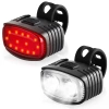 Zestaw lampek rowerowych LED USB – przednia biała + tylna czerwona | Mocne oświetlenie rowerowe| z akumulatorem | BK-L8005