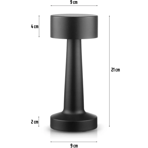 Bezprzewodowa lampka stołowa | Dotykowa lampka nocna z regulowaną barwą światła | Lampka USB | HJA10-BLACK