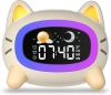 Budzik dziecięcy LED kotek | zegar z lampką nocną, animacjami i funkcją snu | SG-5-W