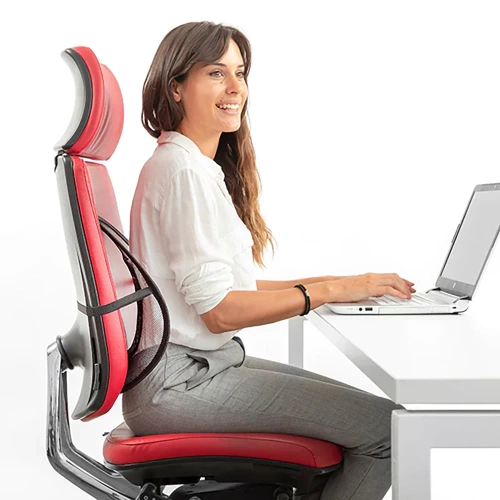 Wspornik pod plecy do samochodu | Ergonomiczna podpórka pod lędźwie | Podpórka pod plecy montowana do krzesła lub fotela | GLY-440-BLACK