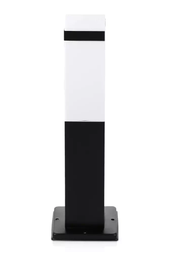 Lampa ogrodowa stojąca, słupek kwadratowy na żarówkę E27 | Zasilanie 230V, stal nierdzewna | Czarny mat, 45cm | LLF-45CM