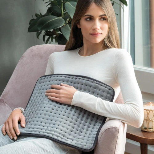 Mata grzewcza, elektryczny termofor na plecy, mięśnie, stawy 30 x 60 cm | HPD-3060-Grey