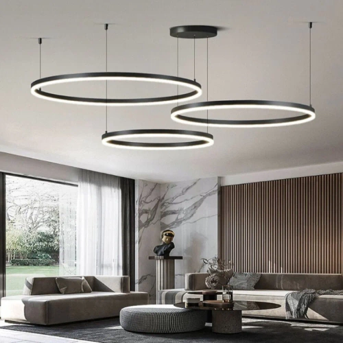 Wieloczęściowa Nowoczesna lampa wisząca | LED | Czarna | RLK-C03-136W-B