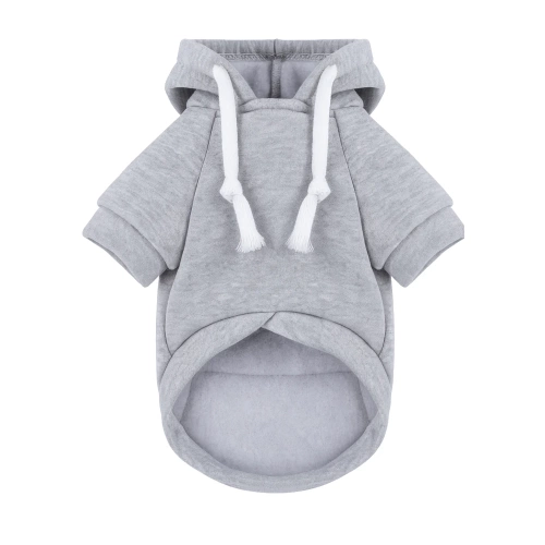 Bluza z kapturem dla psa i kota XS szara | Ciepłe ubranko dla pupila na jesień i zimę  z kieszenią |   PET-015XS-GY