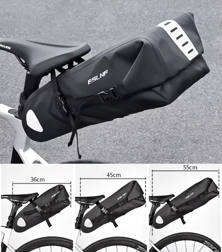 Wodoodporna torba rowerowa 10L | Sakwa bikepackingowa z odblaskami | Torba rowerowa pod siodełko |  BCB-004