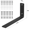 Zestaw 4 wsporników półkowych | Kątownik pod półkę 24 cm | JZ-L235-BLACK