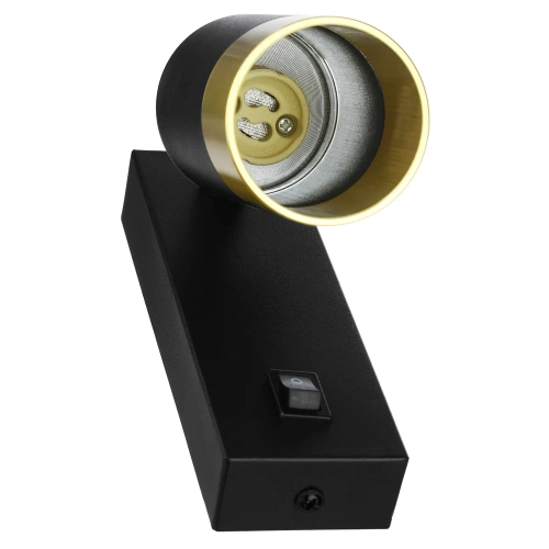 Czarna lampa ścienna | Kinkiet z ruchomym reflektorem | Reflektor z gwintem GU10 | Lampka nocna z włącznikiem | BD-C278-Black
