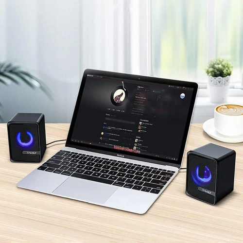 Głośniki komputerowe gamingowe stereo | 6 W | USB, 3,5 mm | T-Wolf S3 RGB | S2