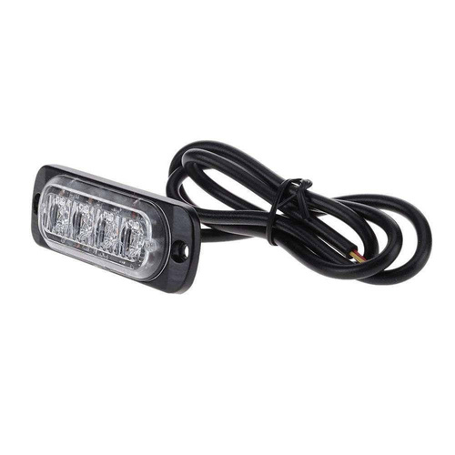 Lampa ostrzegawcza 4 LED pomarańczowa | Stroboskop | Obrysówka | 18 trybów świecenia | LED-04T-Y