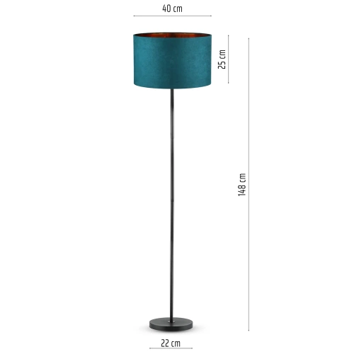 Nowoczesne oświetlenie | Lampa stojąca z materiałowym kloszem | DYT-L180 |Zielona, turkusowa lampa podłogowa