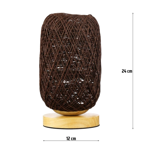 Rattanowa lampka nocna | Stylowa lampka stołowa | ZBD-C2314-BR
