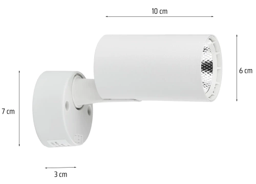 Lampa ścienna, kinkiet, spot, reflektor ruchomy LED | 10W, biały | DL-802