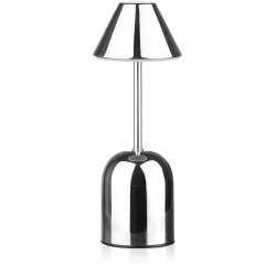 Bezprzewodowa lampka nocna z wbudowanym akumulatorem  2000 mAh | Nowoczesna lampka stołowa  z regulacją mocy oraz barwy świecenia | YG-D020-Silver