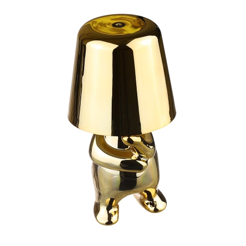 Nowoczesna lampa stołowa z dotykową obsługą | Lampka nocna z wbudowanym akumulatorem | HJA23-G-GOLD