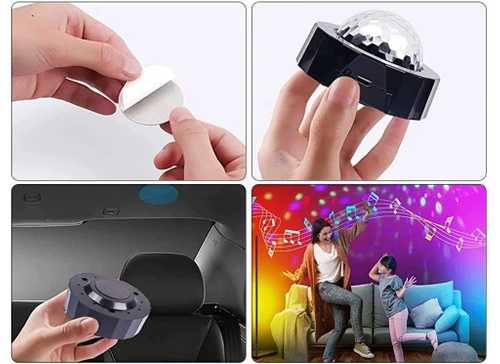 Mini kula DISCO | Bezprzewodowa | USB | Do auta i domu 