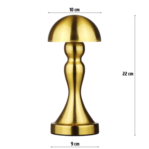 Lampa stołowa z wbudowanym akumulatorem | Lampa nocna z trzema barwami świecenia | Nastrojowa lampka do hotelu, restauracji | HJA11-A-GOLD