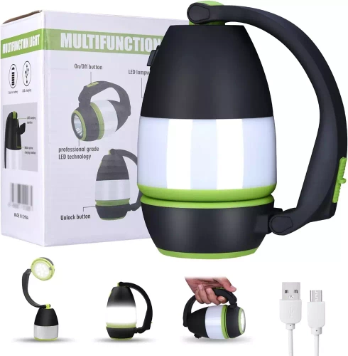 Wielofunkcyjna lampka kempingowa LED, latarka turystyczna z funkcją powierbanka | 3 tryby świecenia, 1500mAh | HWL-005