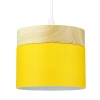 Lampa wisząca żółta z drewnianym elementem | Minimalistyczna lampa w stylu skandynawskim z oprawą sufitowa E27 do salonu, sypialni | YG-XD003-Y